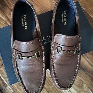 Cole Haan Shoes Mens Kelson Bit Driver Loafer Brown Leather Slip On C24715